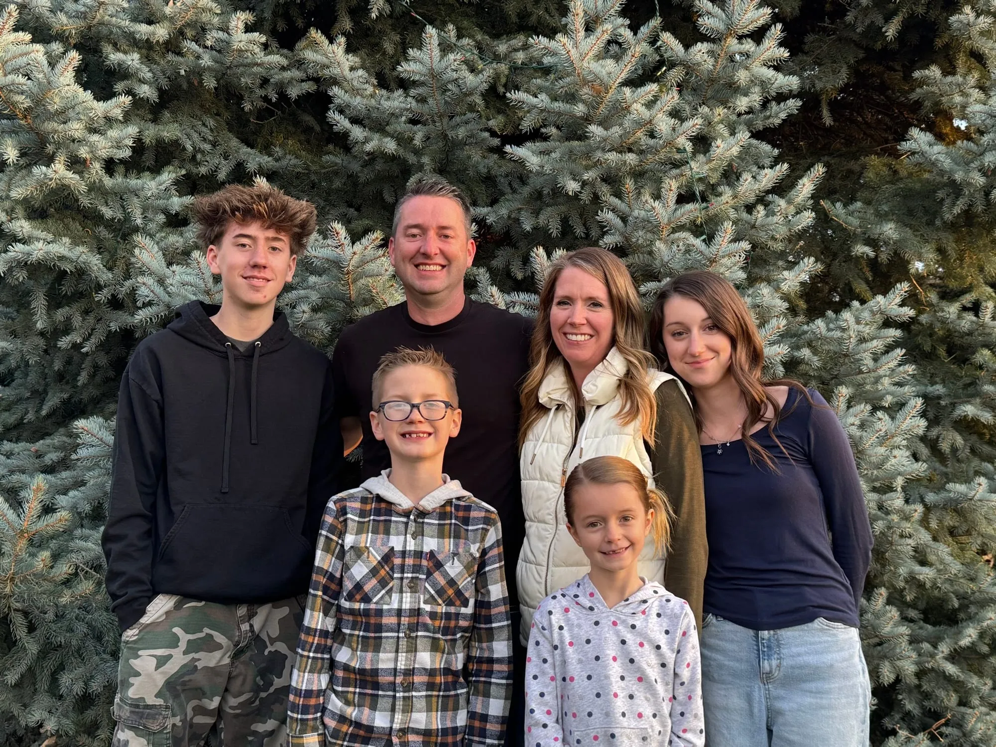 Dan with his wife, sons and daughters